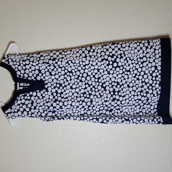 Amanda Lane Dresses & Skirts - AMANDA Lane Dark Blue and White Polka Dot Dress size 6P